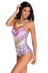 Sunbeam Tribal Print High Neck One-piece Swimsuit